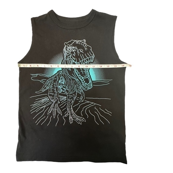 Children's Place Boy's Black T-Rex Sleeveless Shirt Size M (7/8) - Picture 4 of 5